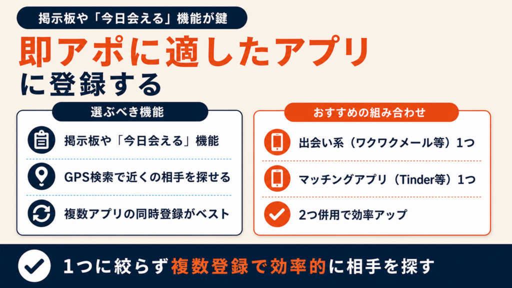 即アポに適したアプリに登録する