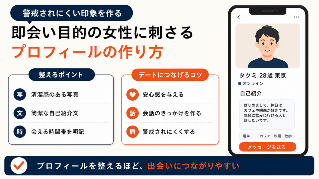 即会いが目的の女性に刺さるプロフィールの作り方